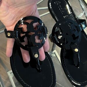 Tory Burch black patent sandals